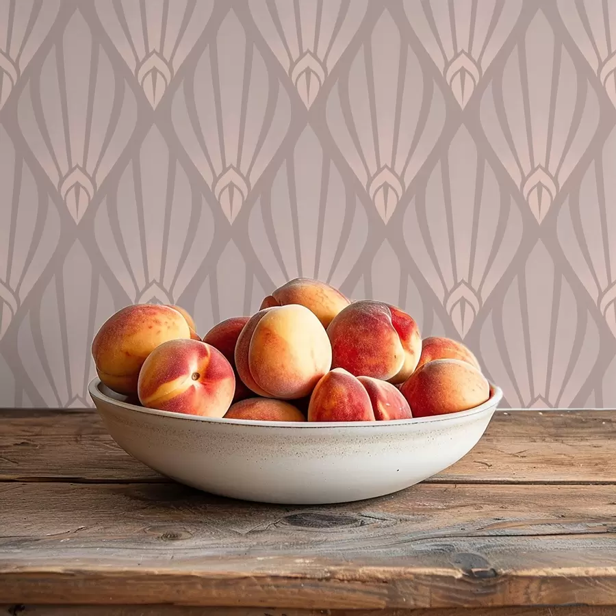 stenske poslikave Prašnato bež Art Deco z mehkimi ventilatorji a01064v1