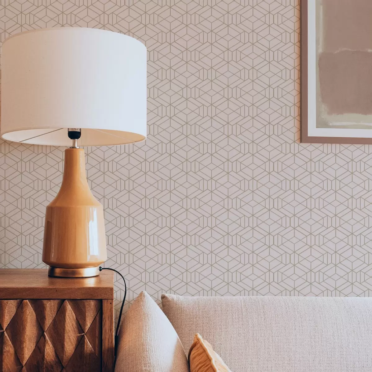 Ozadje Toplo bež ozadje z drobnimi grafičnimi kockami a01067v3