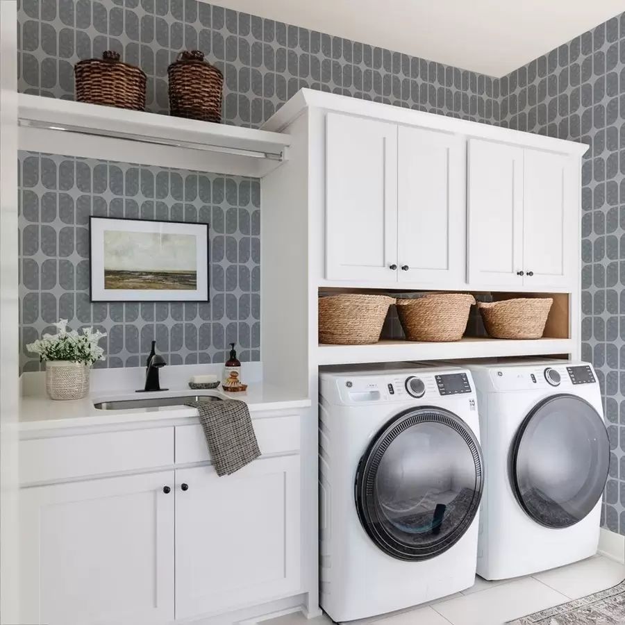 stenske poslikave Siva mozaika s pravokotnimi loki in mehko teksturo a01068