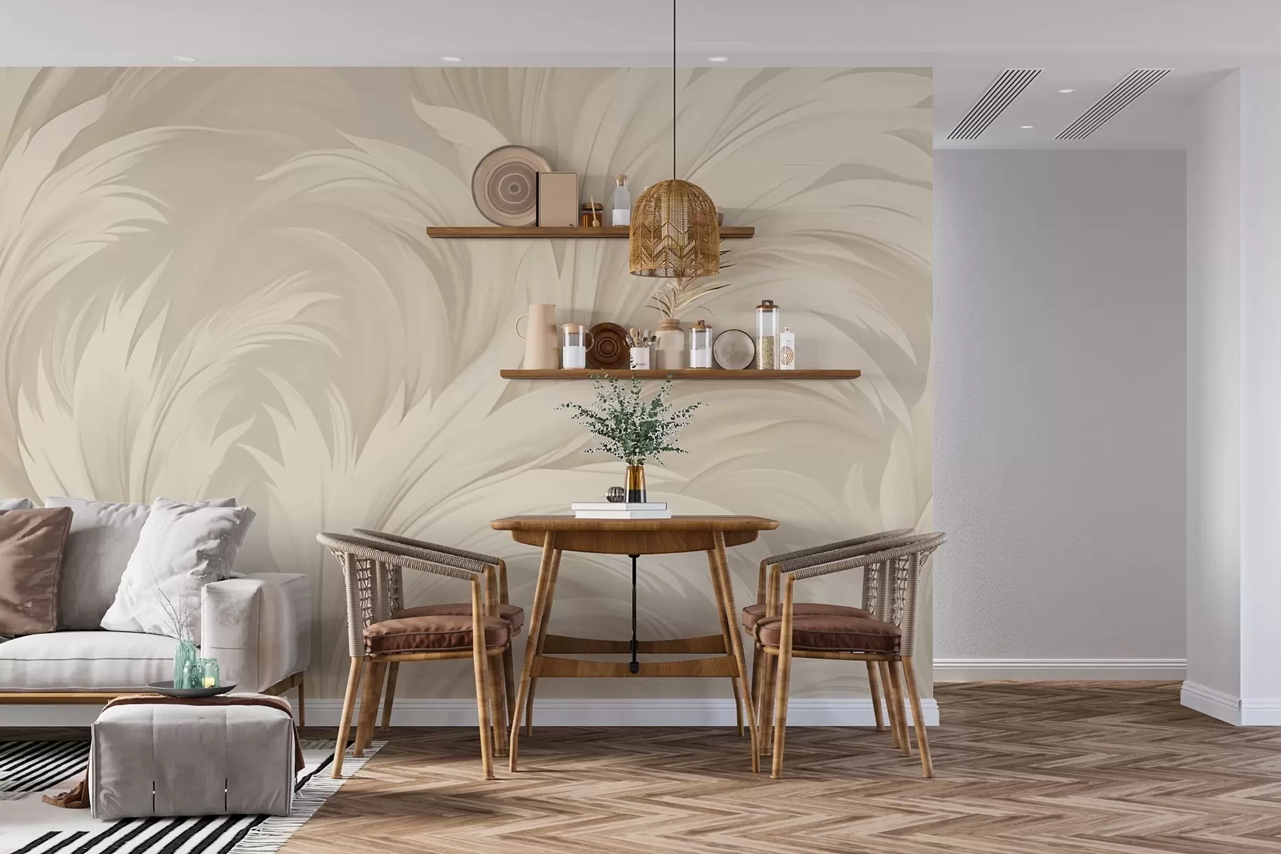 stenske poslikave Abstraktni listi w04987