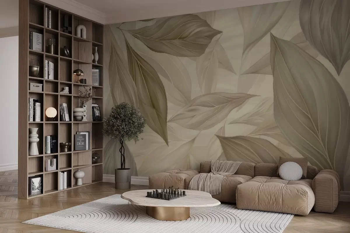 stenske poslikave Abstraktni nežni listi w04969