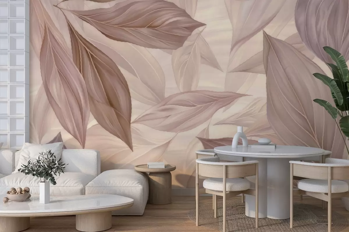 stenske poslikave Abstraktni nežni listi w04969v1