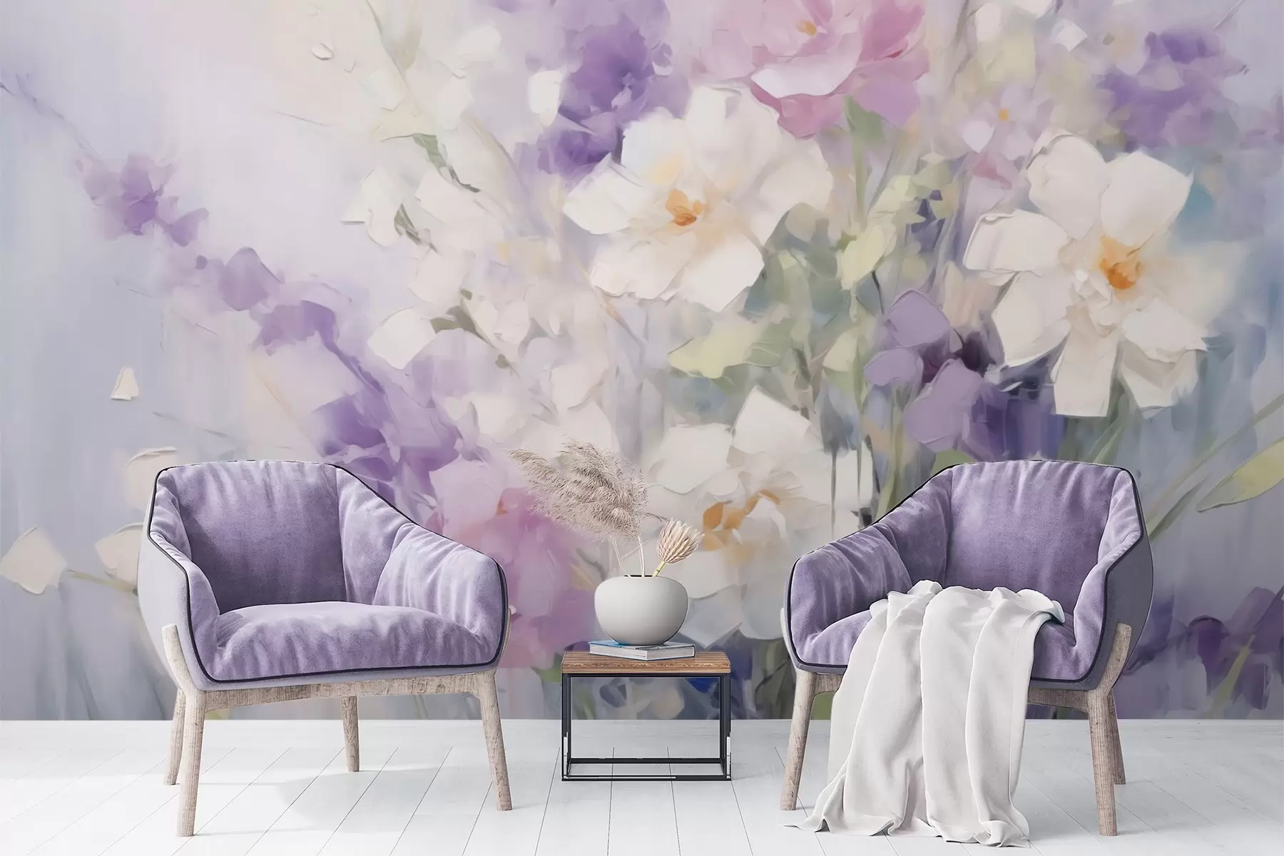 stenske poslikave Abstraktni cvetni šopek w09597