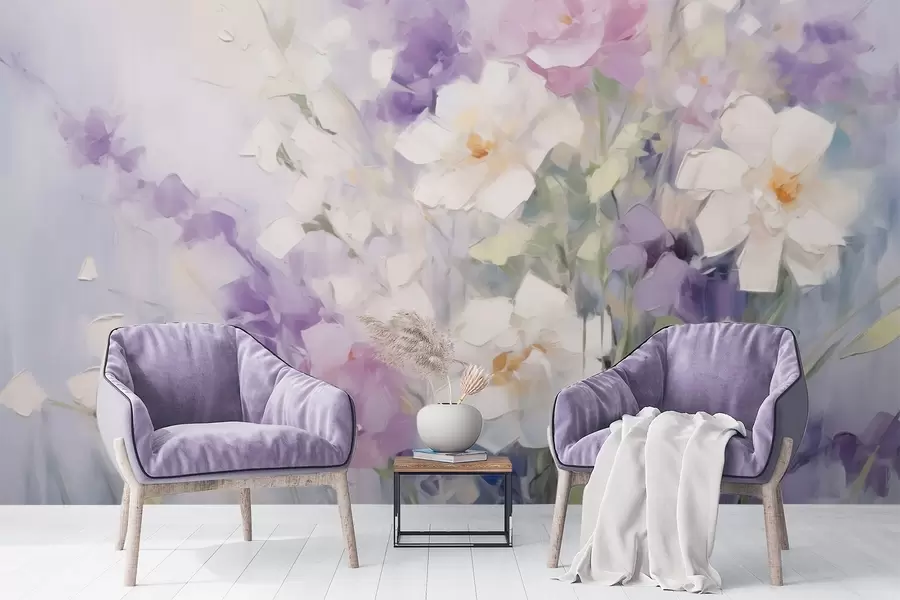 stenske poslikave Abstraktni cvetni šopek w09597