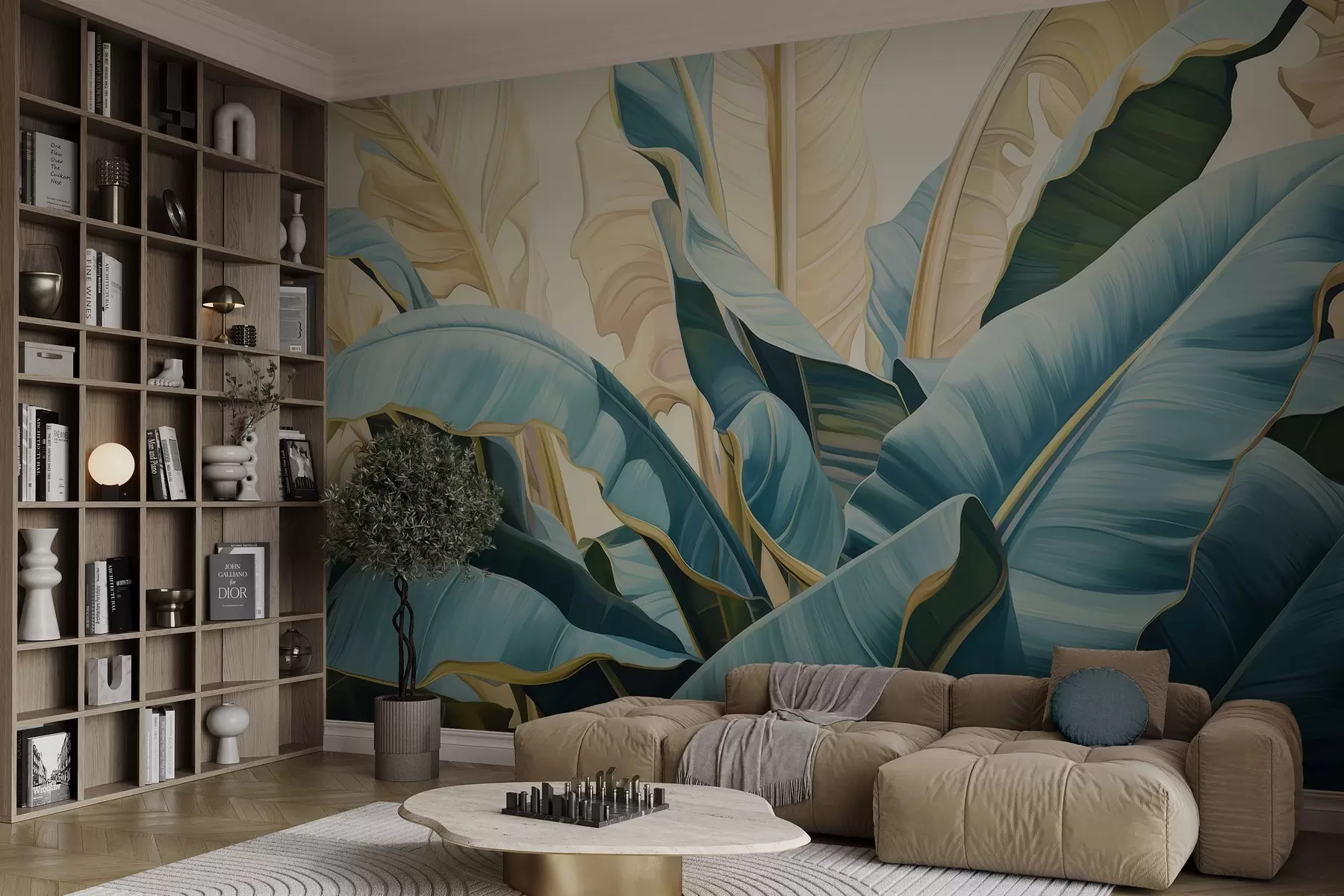 stenske poslikave Veliki bananini listi w05005