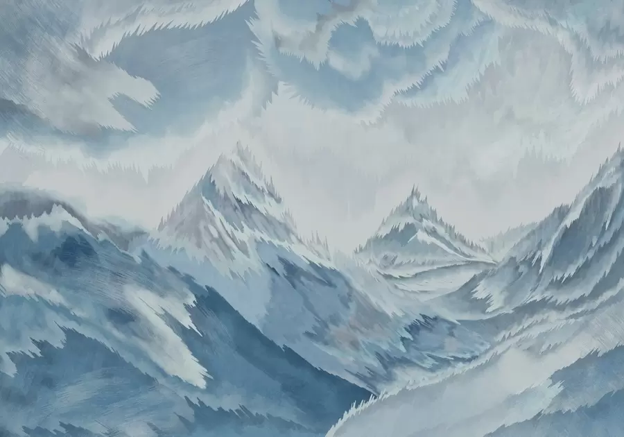 stenske poslikave Veličastne gore in valovi, ki se vrtijo w01763