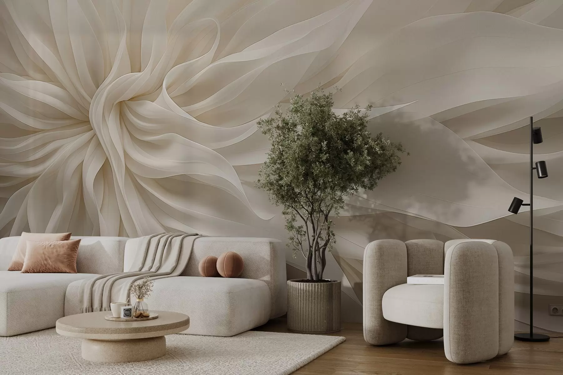 stenske poslikave Svileni cvetni listi svetlobe w05050