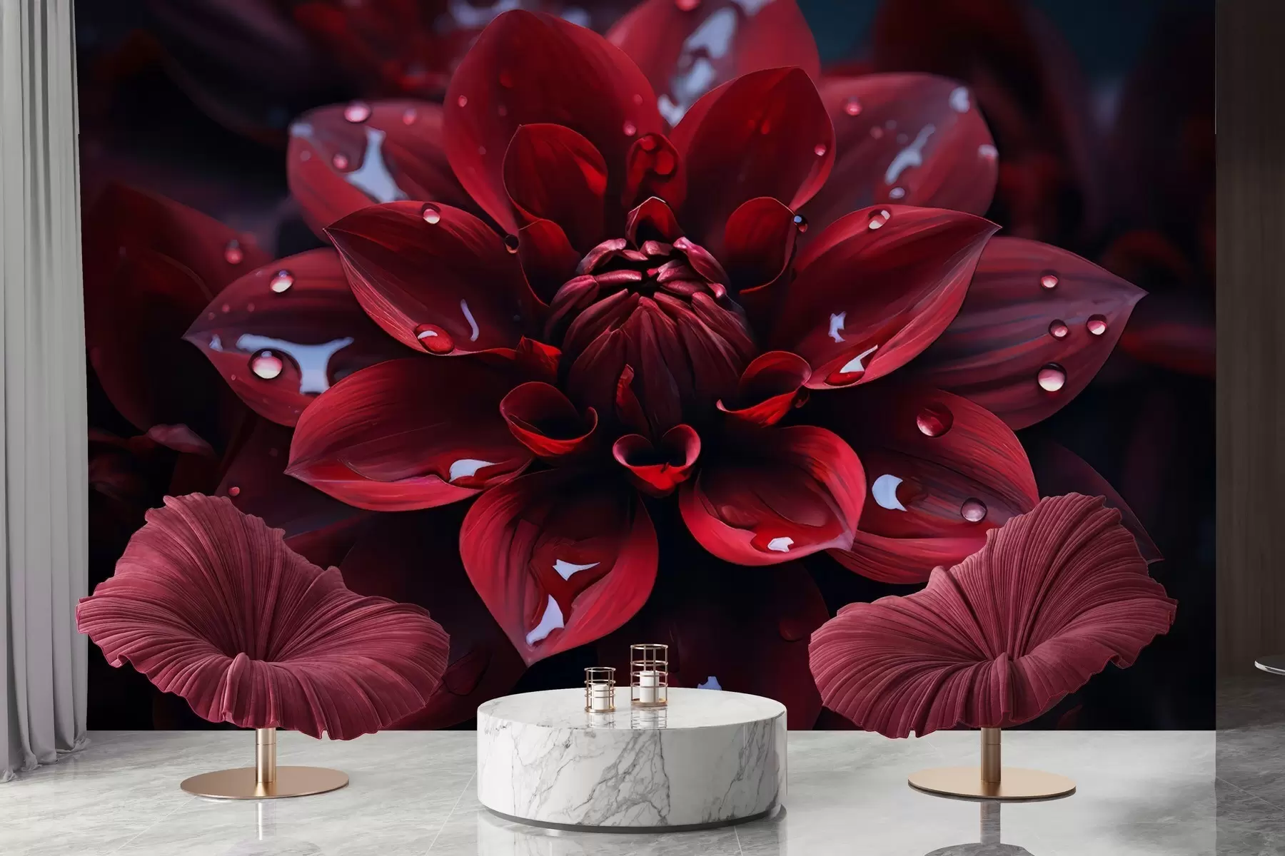 stenske poslikave Sočna krizantema w05057