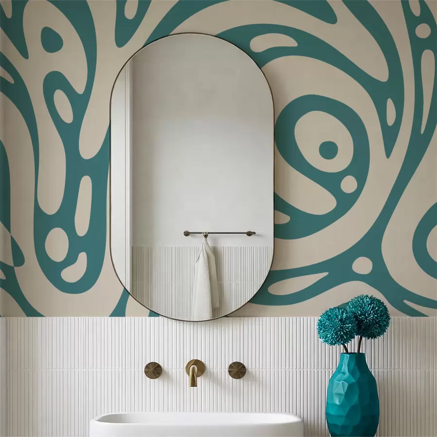 stenske poslikave Abstraktni vzorec s tekočimi organskimi oblikami w05071