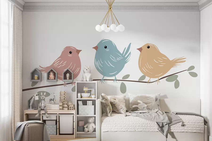 stenske poslikave Ptice na veji w05099