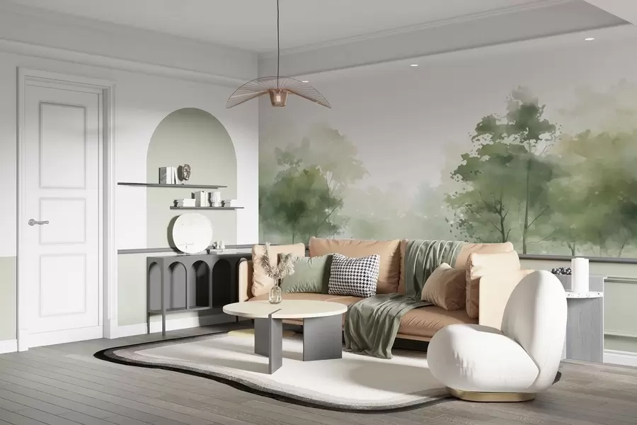 stenske poslikave Drevesa, pokrajina w05081