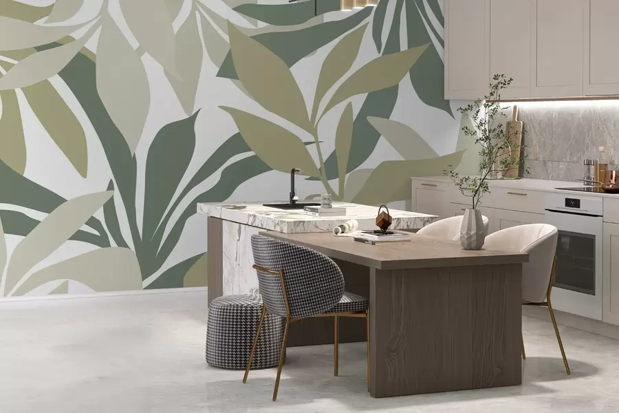 stenske poslikave Abstraktno listje w05136v1