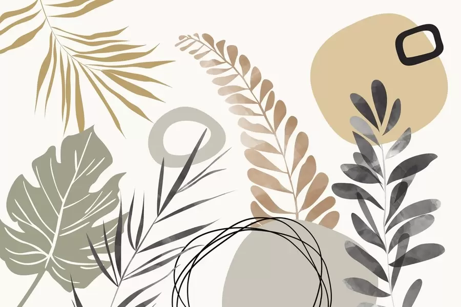 stenske poslikave Abstrakcija z vegetacijo w05137