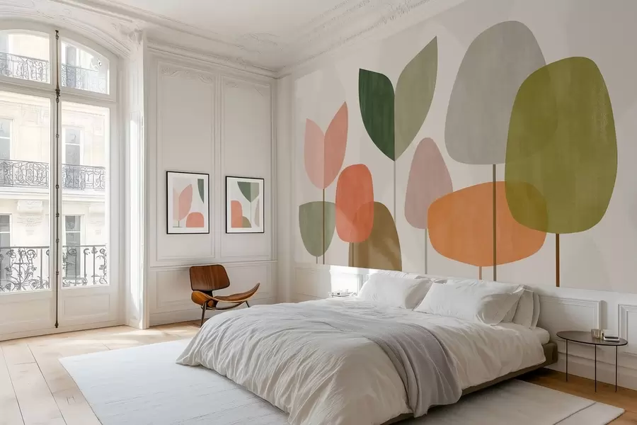 stenske poslikave abstrakcijska drevesa v naivnem slogu w05059