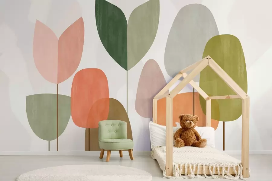 stenske poslikave abstrakcijska drevesa v naivnem slogu w05059