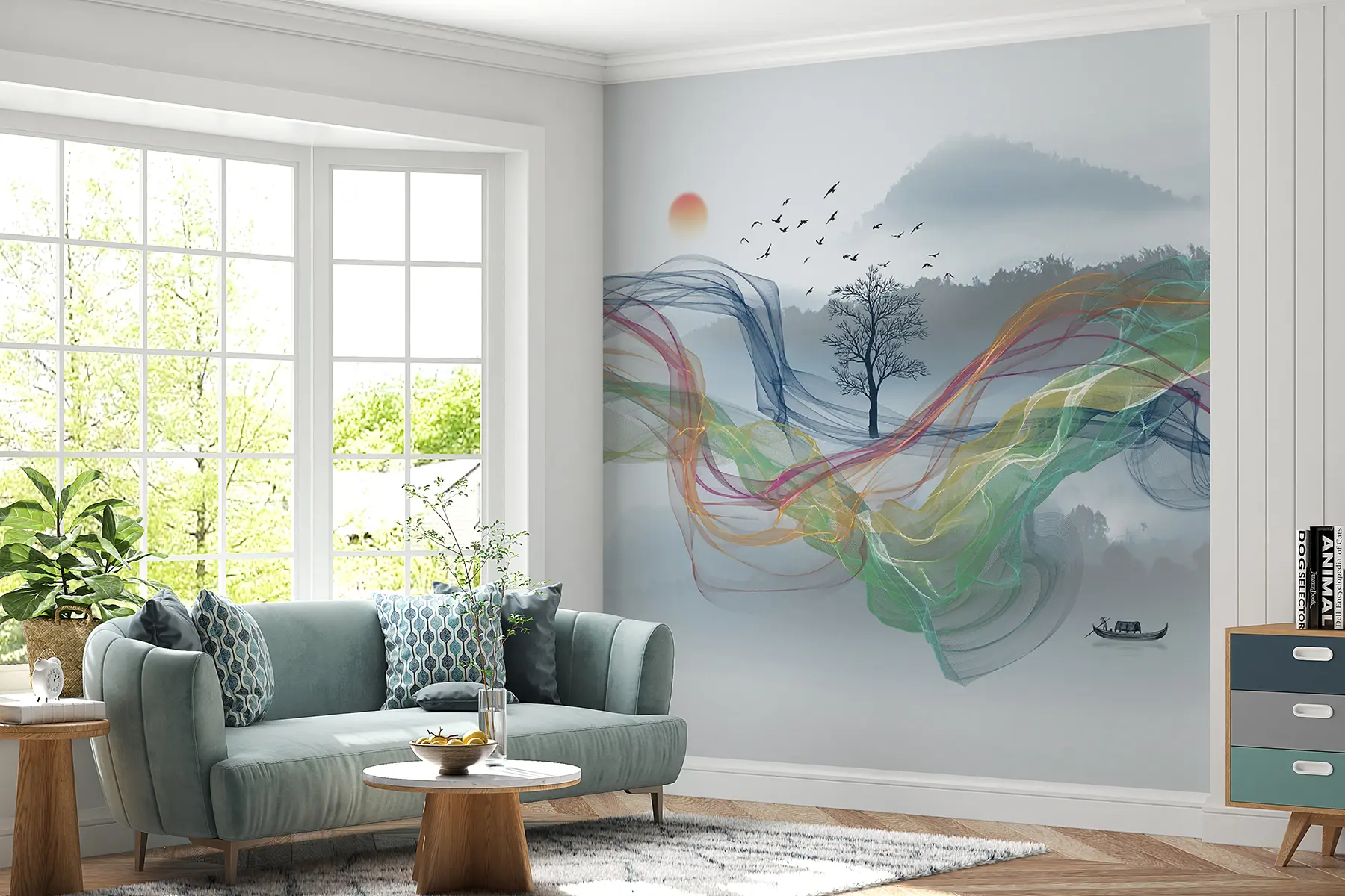 stenske poslikave Čarobna megla ob zori u17637