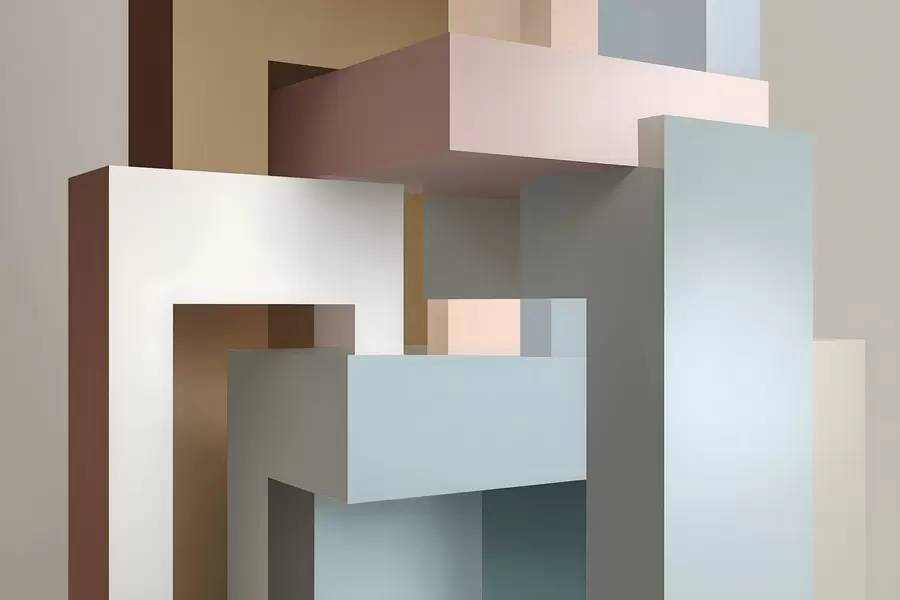 stenske poslikave abstraktna geometrija v 3D slogu w05065