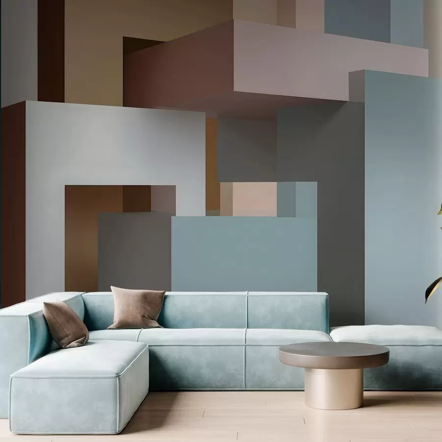 stenske poslikave abstraktna geometrija v 3D slogu w05065