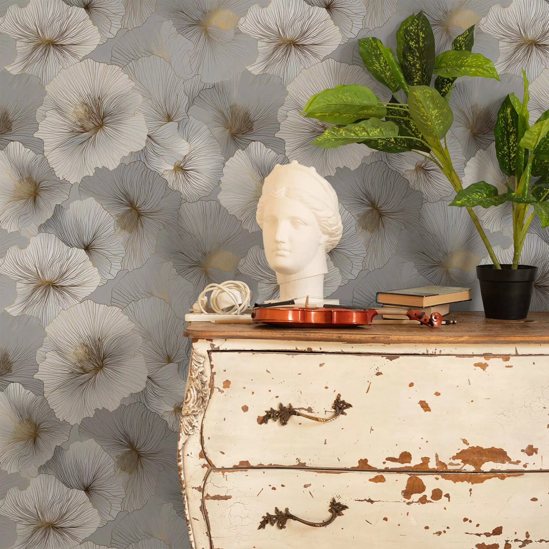 stenske poslikave Elegantni cvetlični motivi a00969