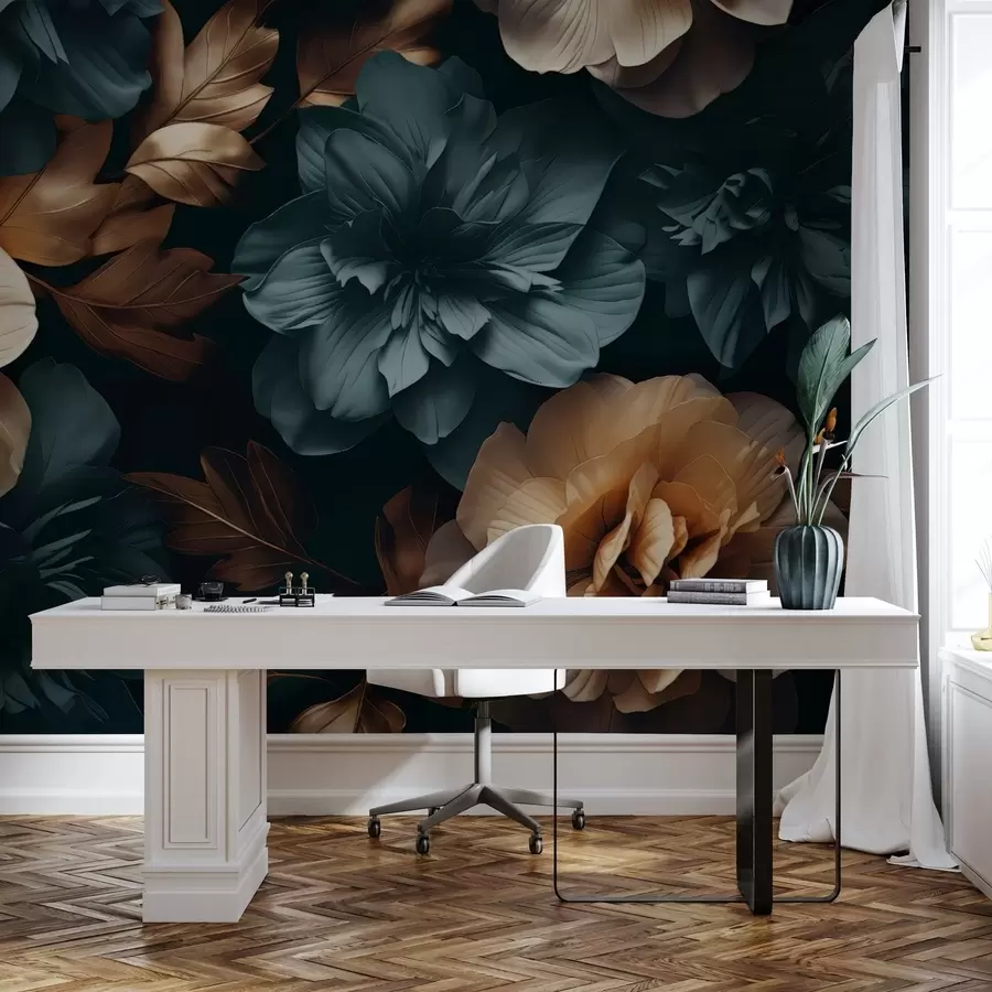 stenske poslikave Temni cvetoči vrt w05007