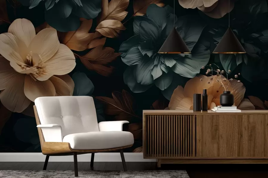 stenske poslikave Temni cvetoči vrt w05007