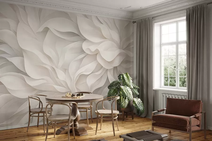 stenske poslikave Elegantni cvetni listi w05168