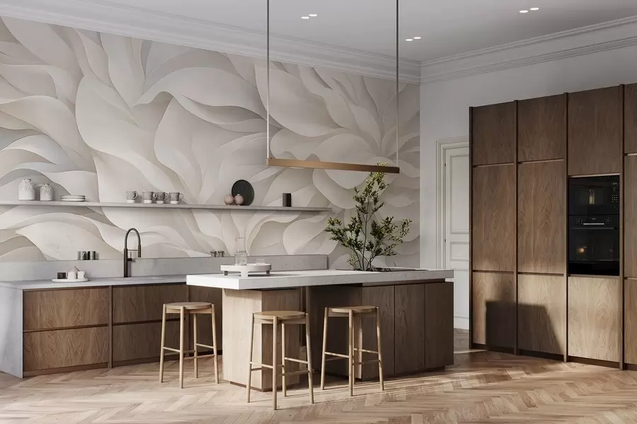 stenske poslikave Elegantni cvetni listi w05168