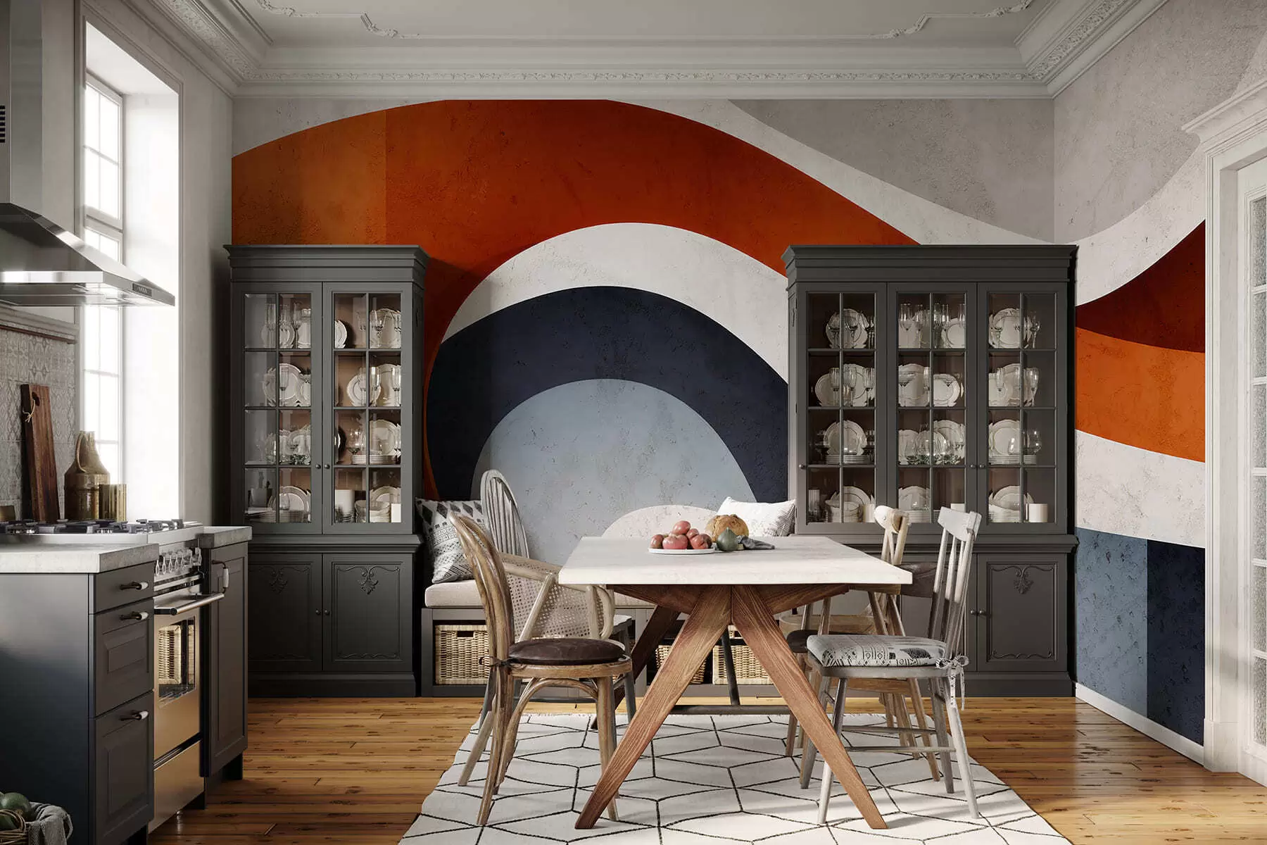 stenske poslikave Geometrični prostor w05169