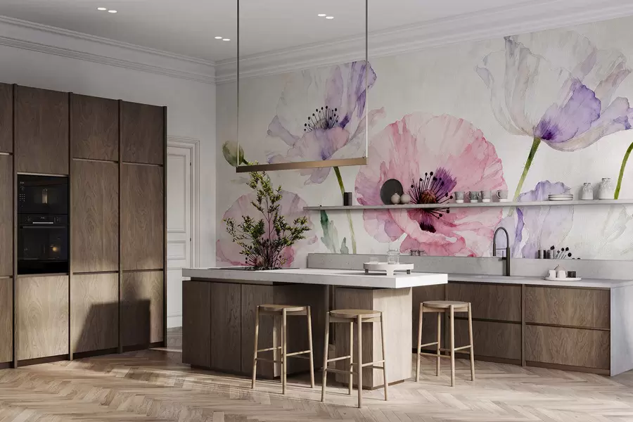 stenske poslikave Akvarelni maki w05174