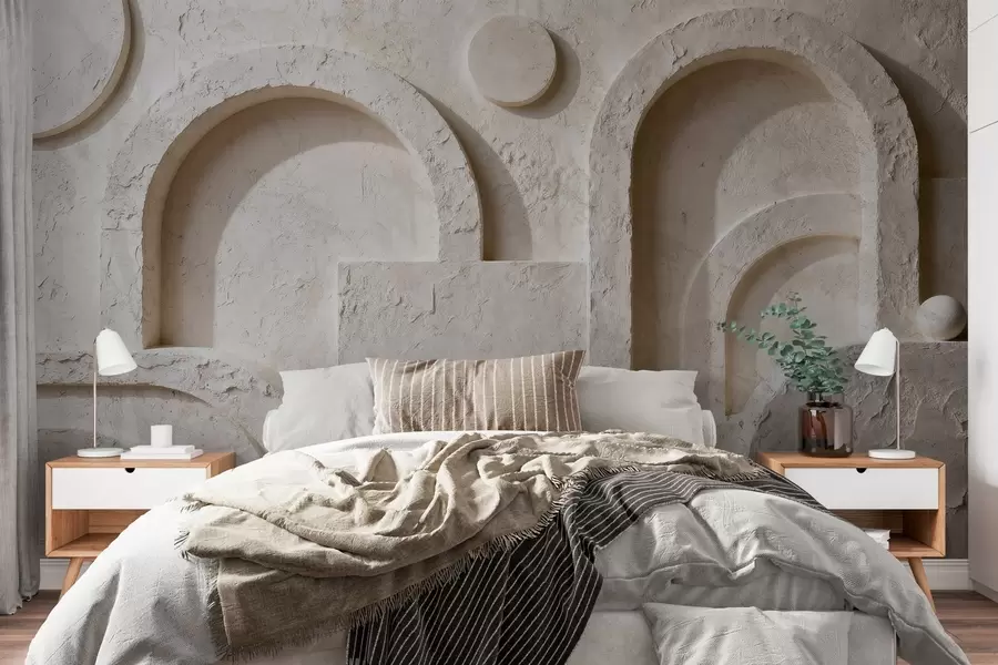 stenske poslikave Volumetrična geometrija iz betona w05186