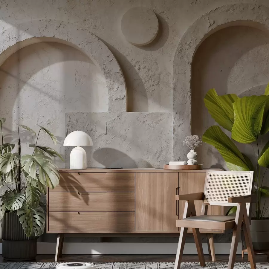 stenske poslikave Volumetrična geometrija iz betona w05186