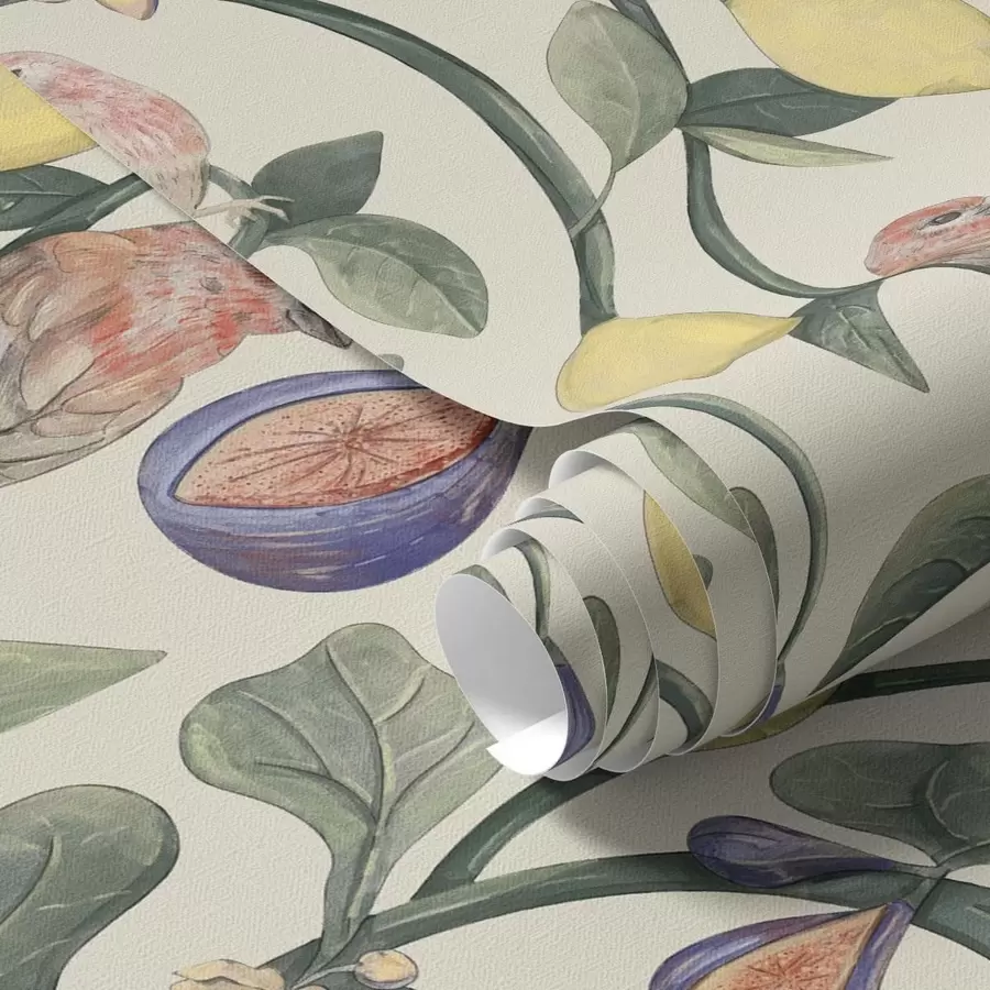 stenske poslikave Ptice med listi in plodovi a01107