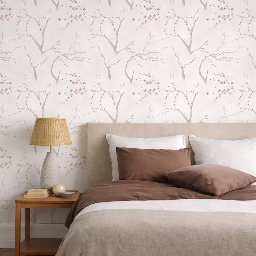 stenske poslikave Lahke veje z rožnatimi cvetovi a01111v1