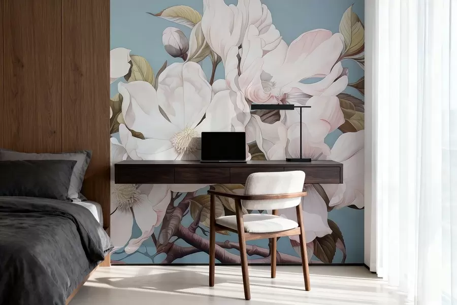 stenske poslikave Bujne rože na veji drevesa w05178