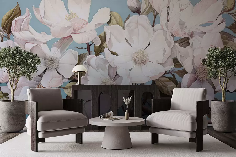 stenske poslikave Bujne rože na veji drevesa w05178