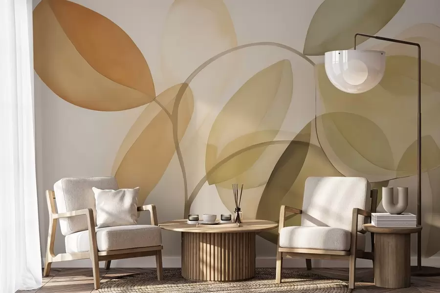 stenske poslikave Abstraktni listi, imitacija slike w05208