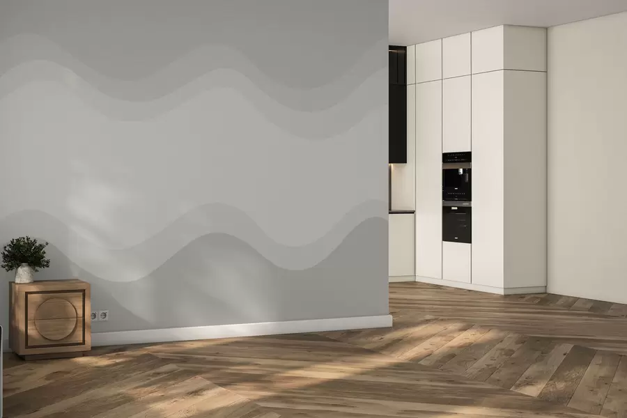 stenske poslikave Abstraktni valovi v nevtralni bež barvni paleti w05132v3