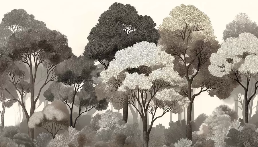 stenske poslikave Listnati gozd w05198