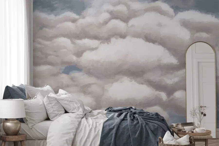 stenske poslikave Mehki oblaki na modrem nebu w05143