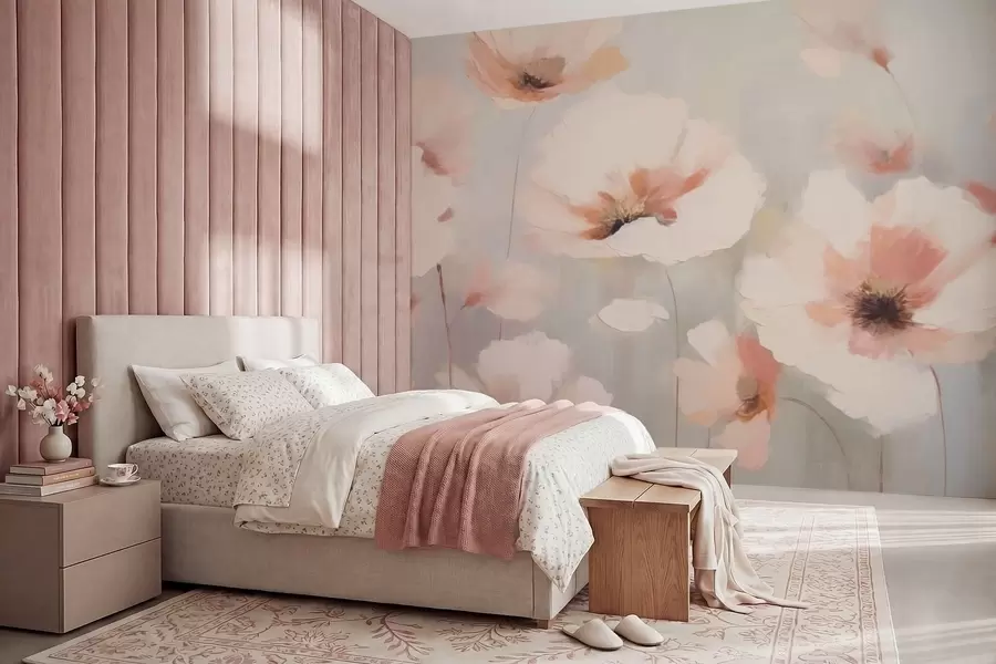 stenske poslikave Nežni cvetovi v pastelnih odtenkih w05222