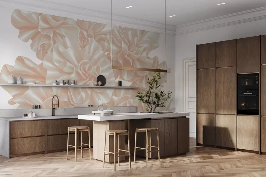 stenske poslikave Posnemanje cvetov iz trakov w05252