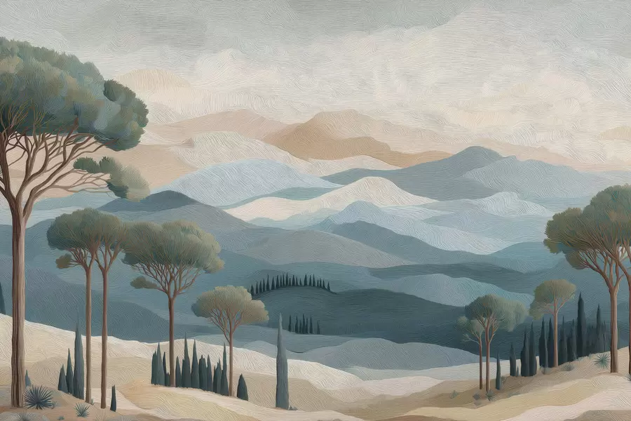 stenske poslikave Pokrajina v slogu oljnega slikarstva w05258