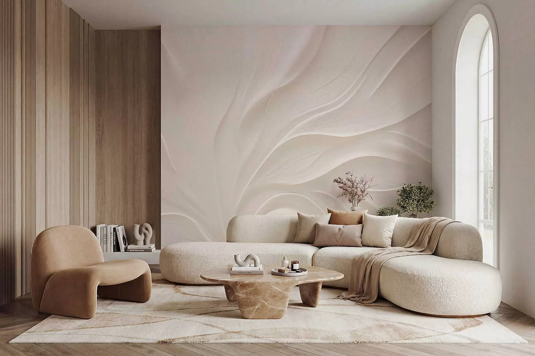 stenske poslikave Nežni prosojni listi na veji w05267