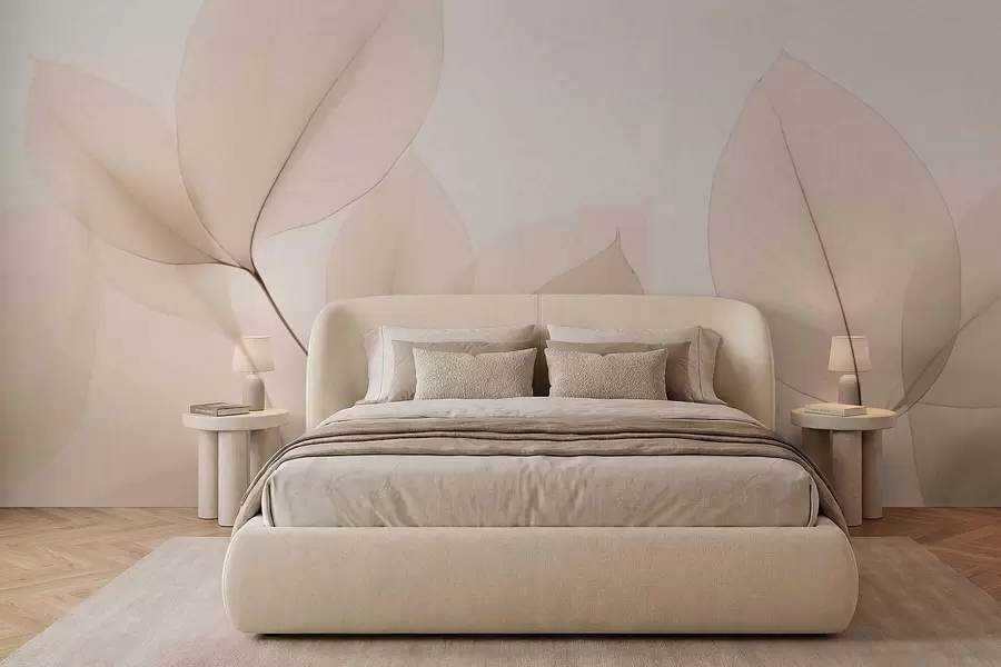 stenske poslikave Bela cvetica z drobnimi črtami w05268