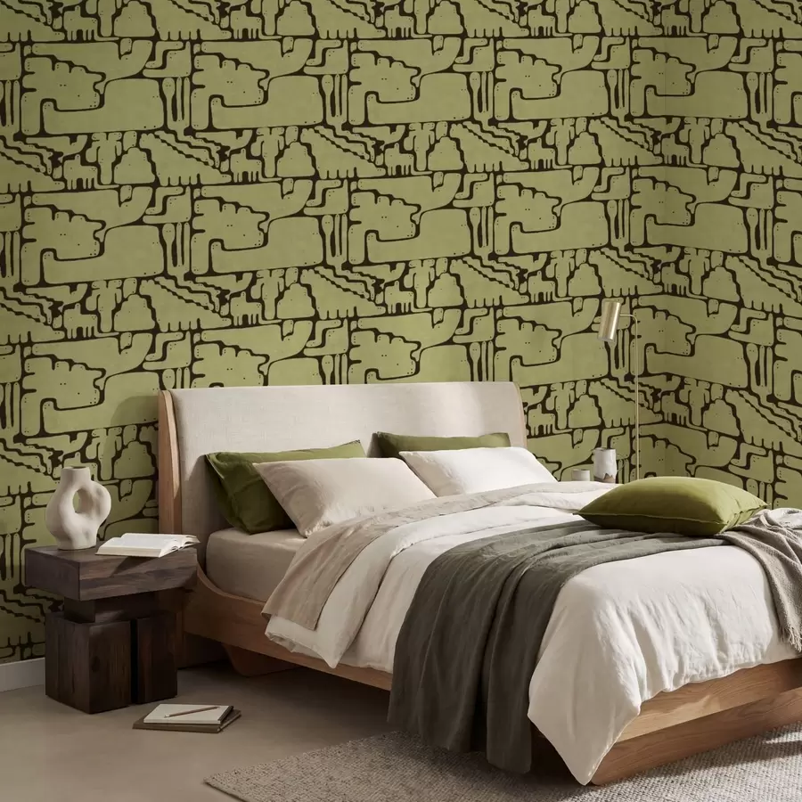 stenske poslikave Abstraktni vzorec s temnimi črtami a01122v1