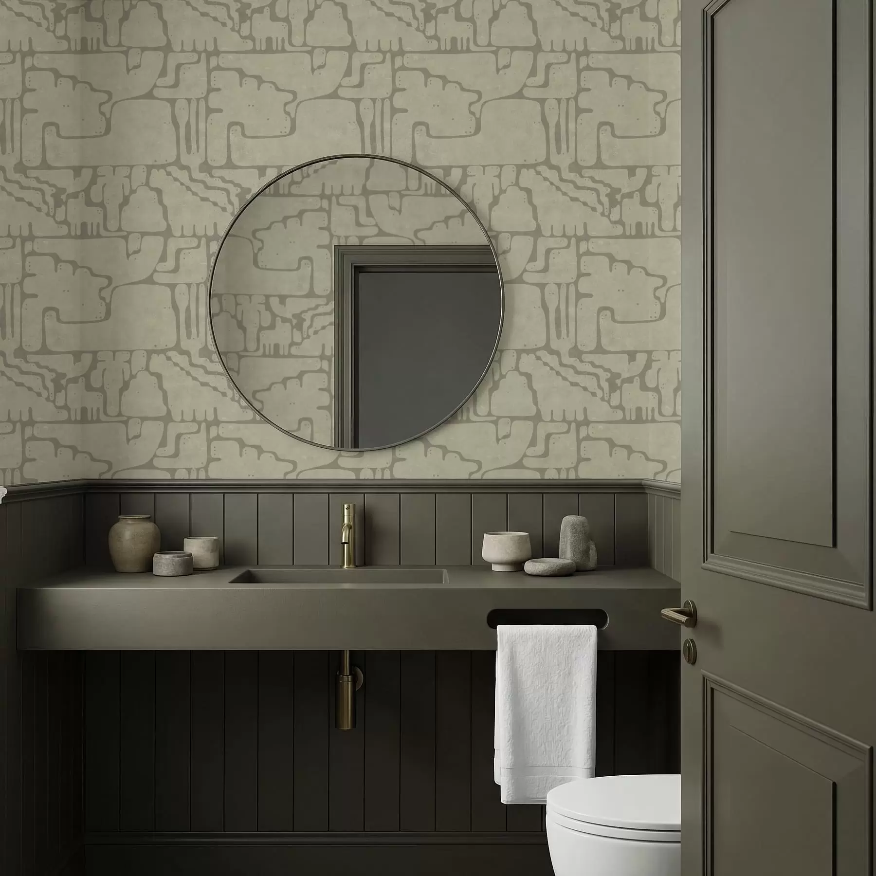 stenske poslikave Svetel abstrakten vzorec z mehkimi oblikami a01122v2