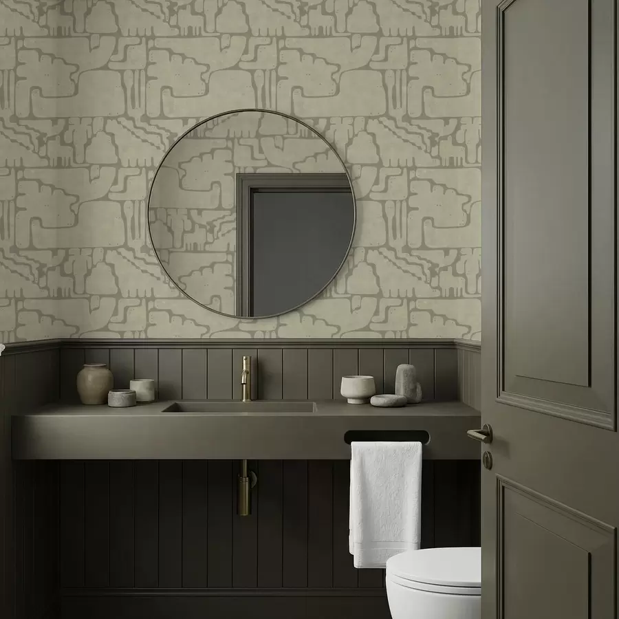 stenske poslikave Svetel abstrakten vzorec z mehkimi oblikami a01122v2