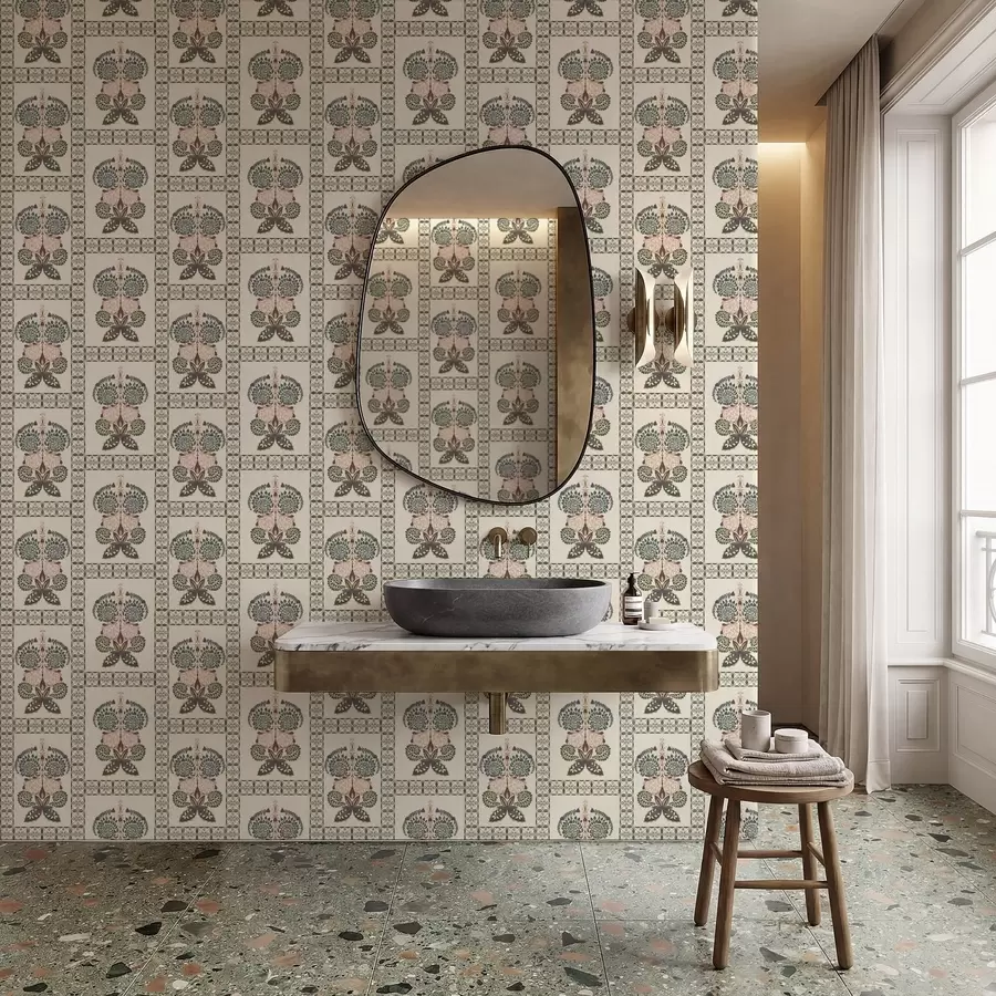 stenske poslikave Dekorativni vzorec z metulji in cvetovi a01125