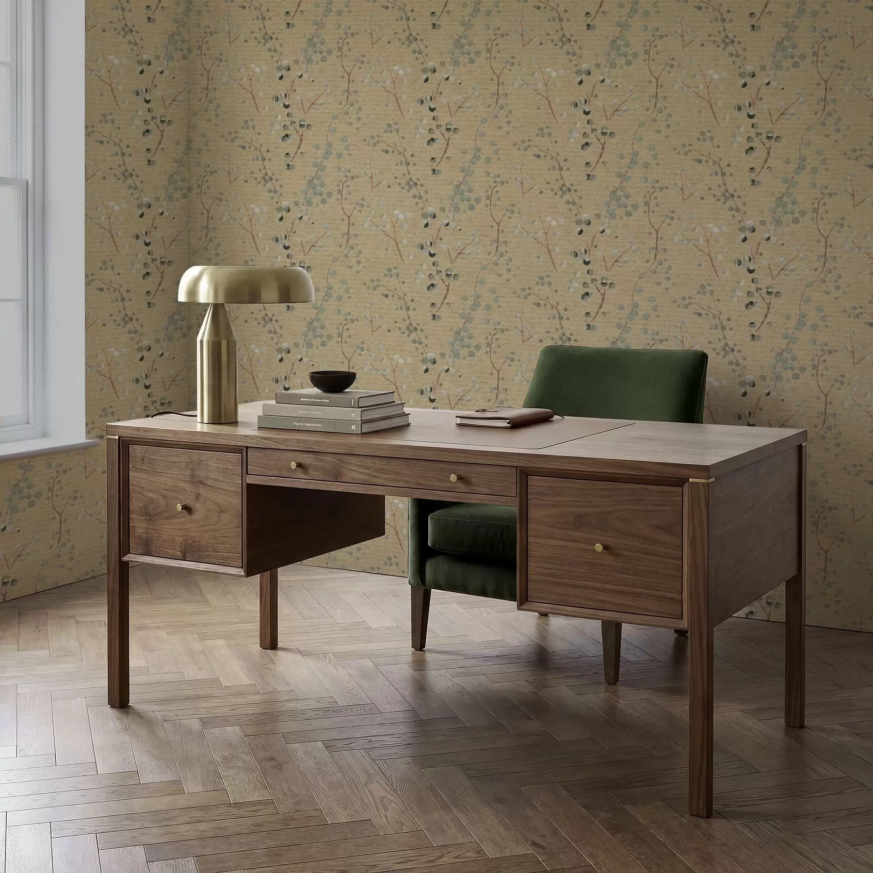 stenske poslikave Abstraktni botanični vzorec s krogi a01126