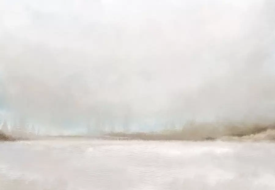 stenske poslikave Meglena pokrajina z jezerom in gozdom w05319